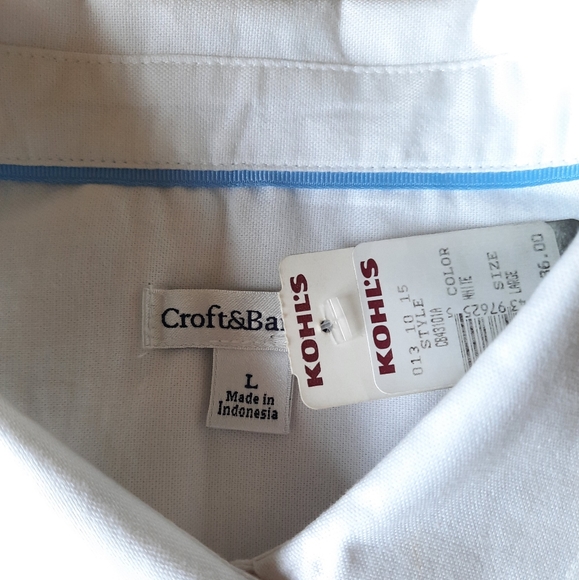 Women's Croft & Barrow white long sleeve shirt size L. - Picture 3 of 10